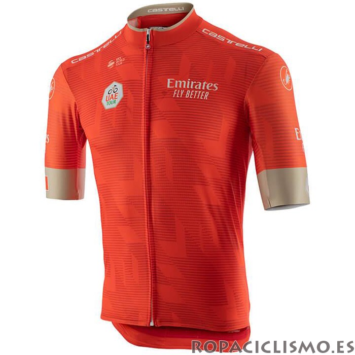 2020 Maillot Uae Tour Tirantes Mangas Cortas Rojo